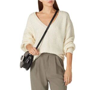 Wish the label white cable knit sweater size small